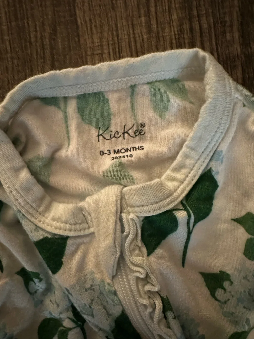 0-3mo Baby Girl Kickee Pants Sleeper Hydrangeas with ruffles